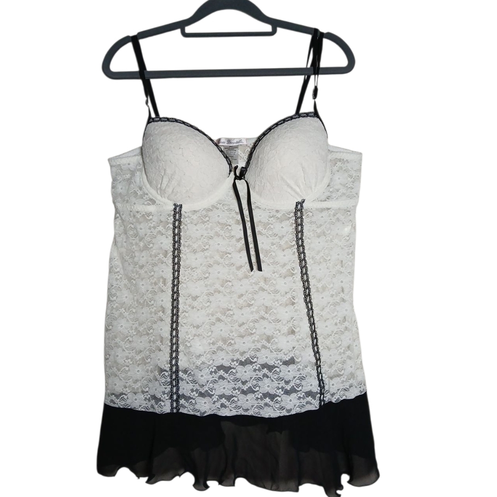 Linea Donatella‎ Black and White Lace Chemise